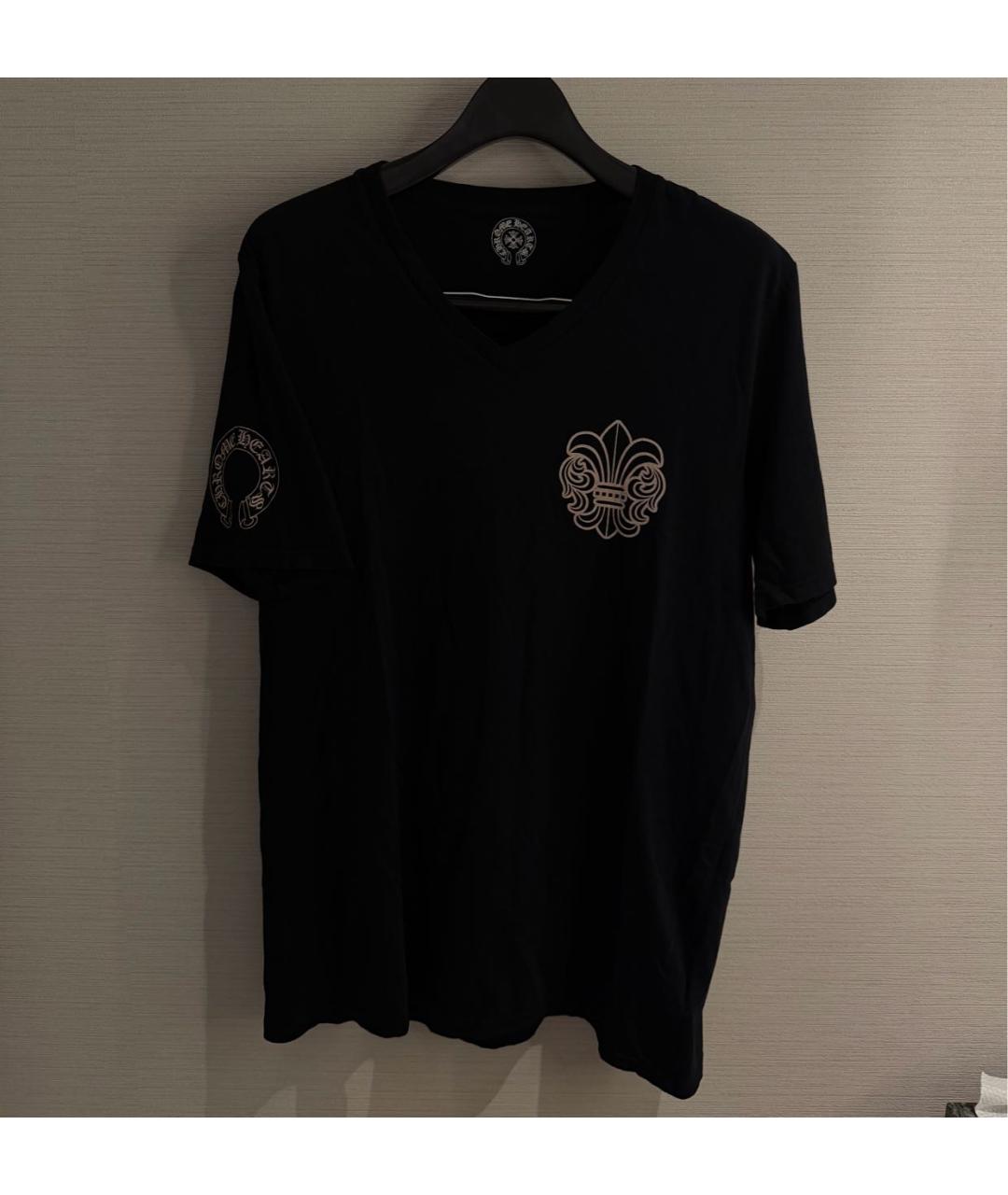 CHROME HEARTS Черная хлопковая футболка, фото 2