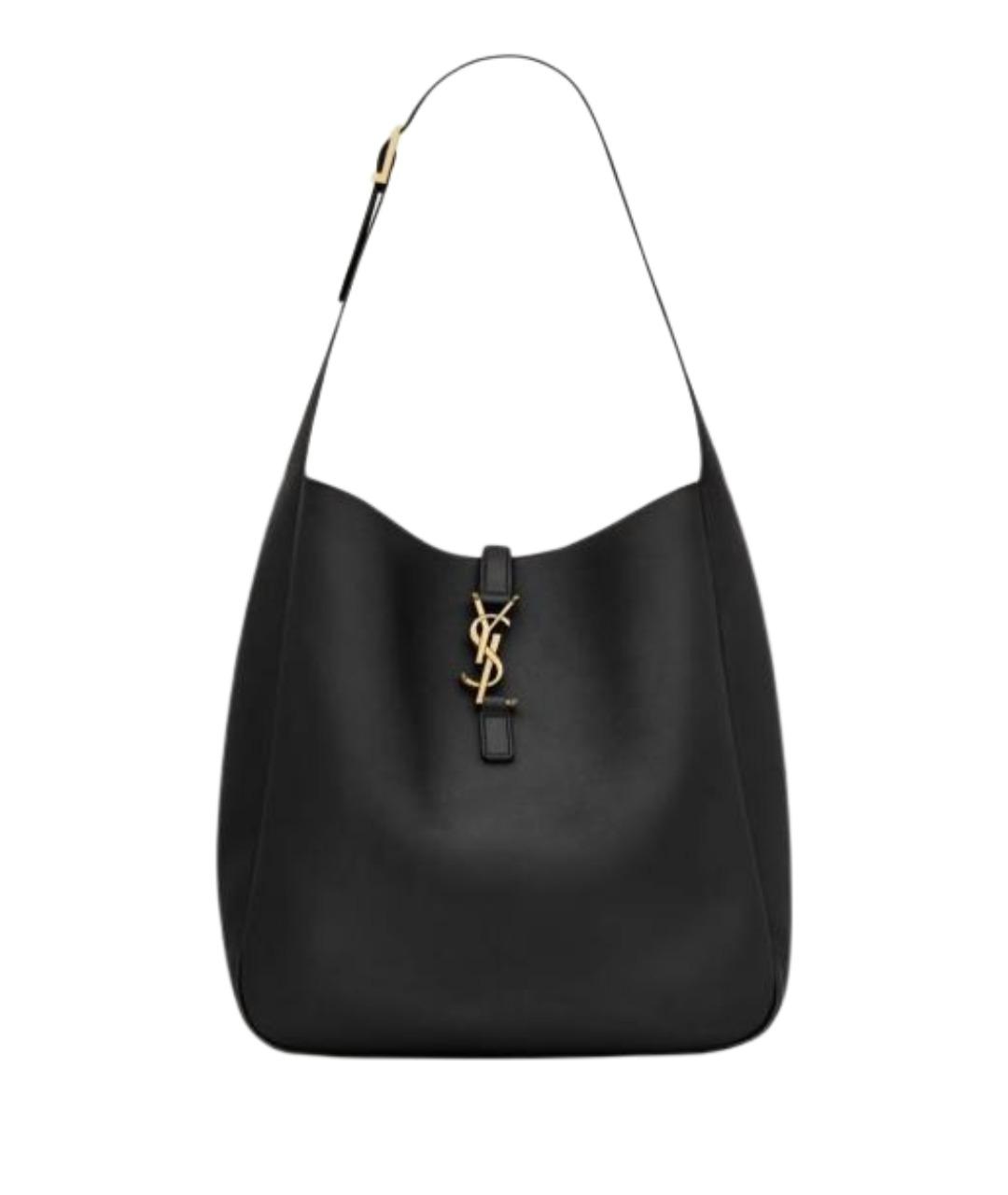 SAINT LAURENT Черная кожаная сумка тоут, фото 1
