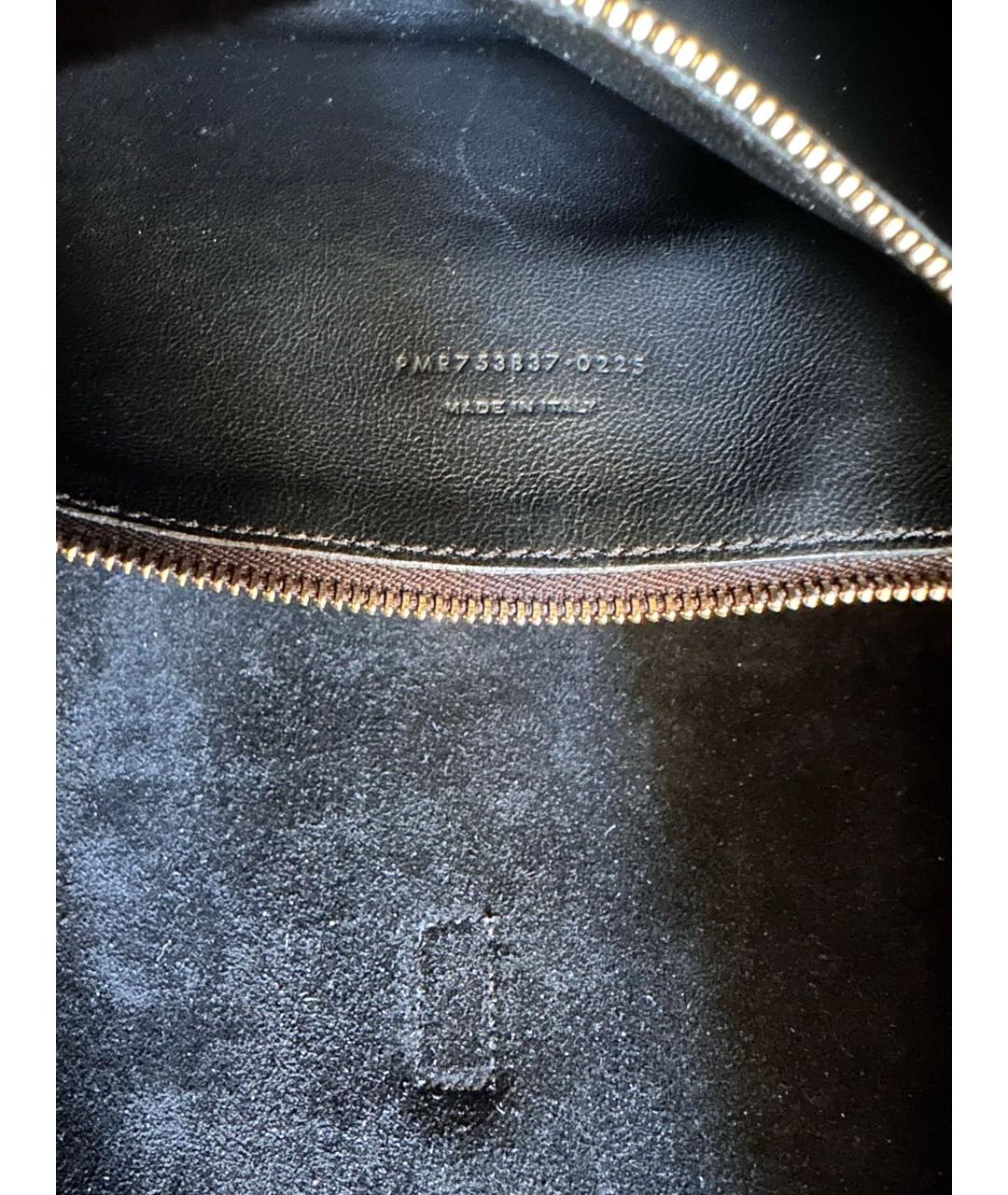 SAINT LAURENT Черная кожаная сумка тоут, фото 7