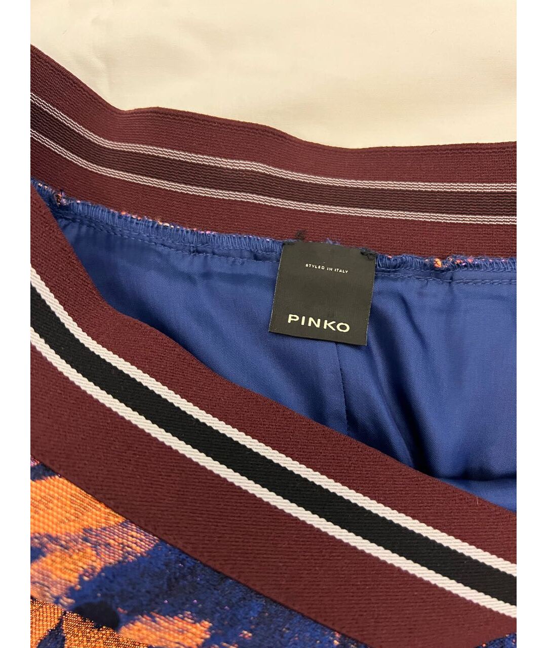 PINKO Темно-синяя полиэстеровая юбка мини, фото 3