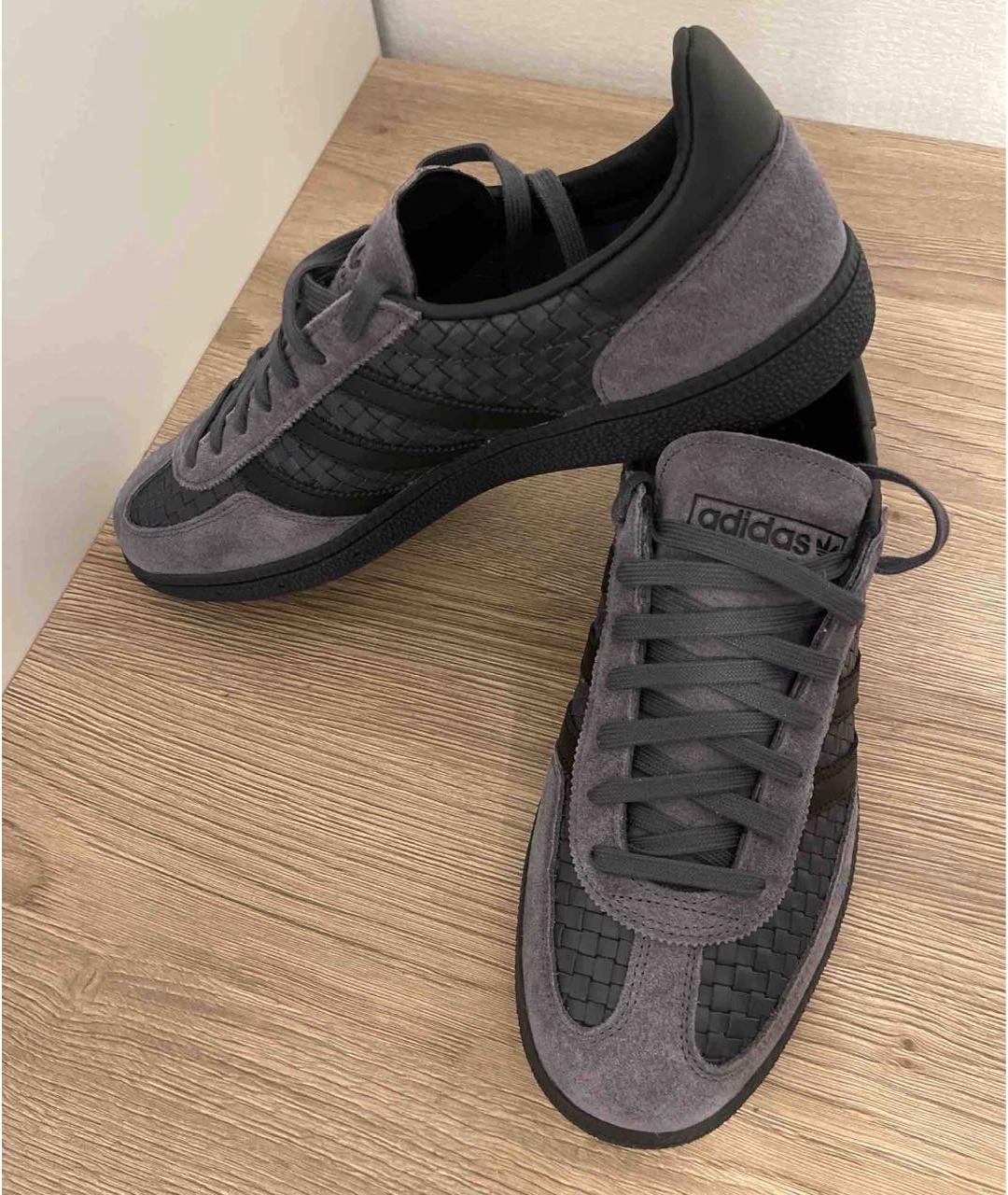 ADIDAS Антрацитовые кожаные кроссовки, фото 6