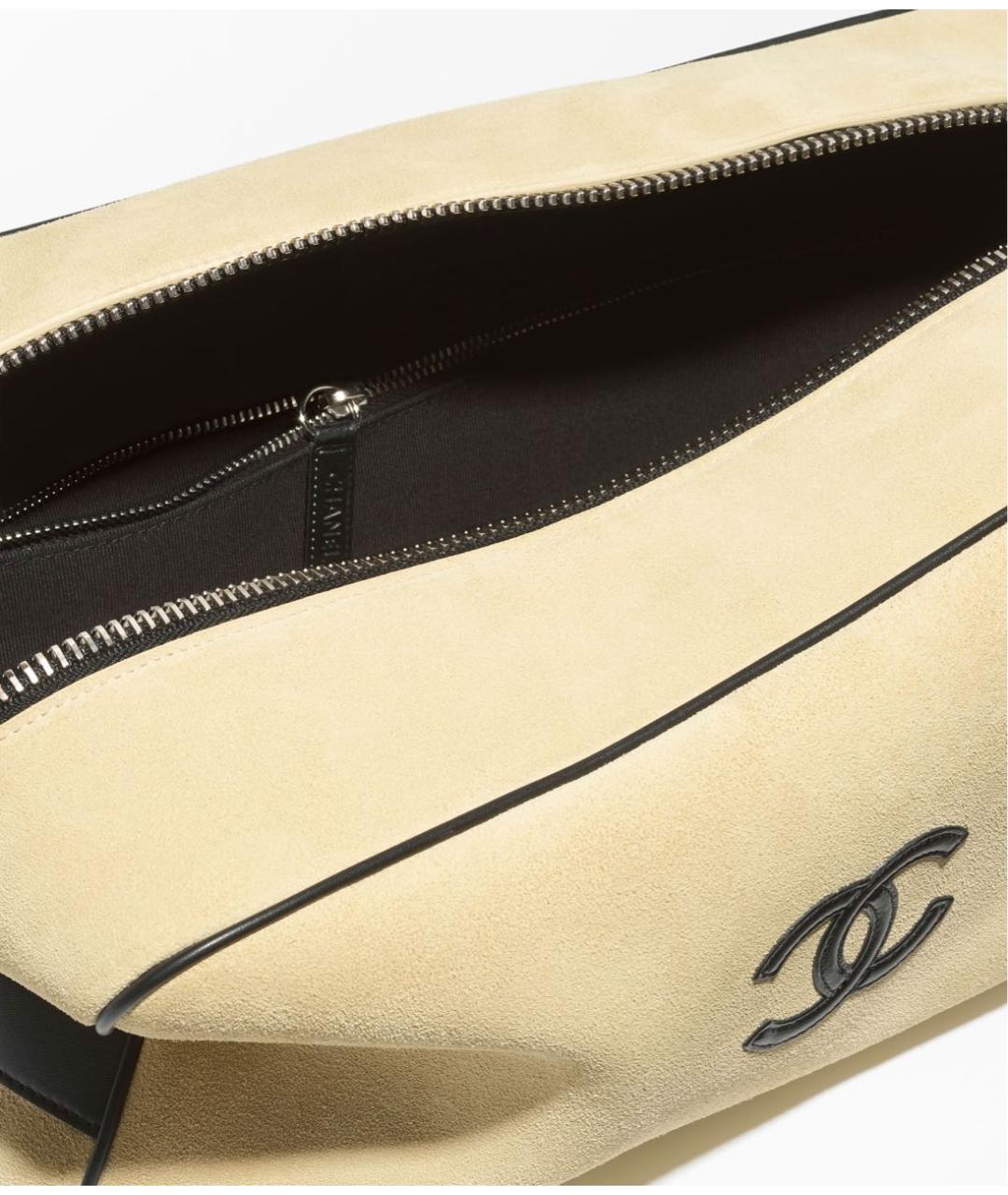 CHANEL Бежевая замшевая косметичка, фото 3