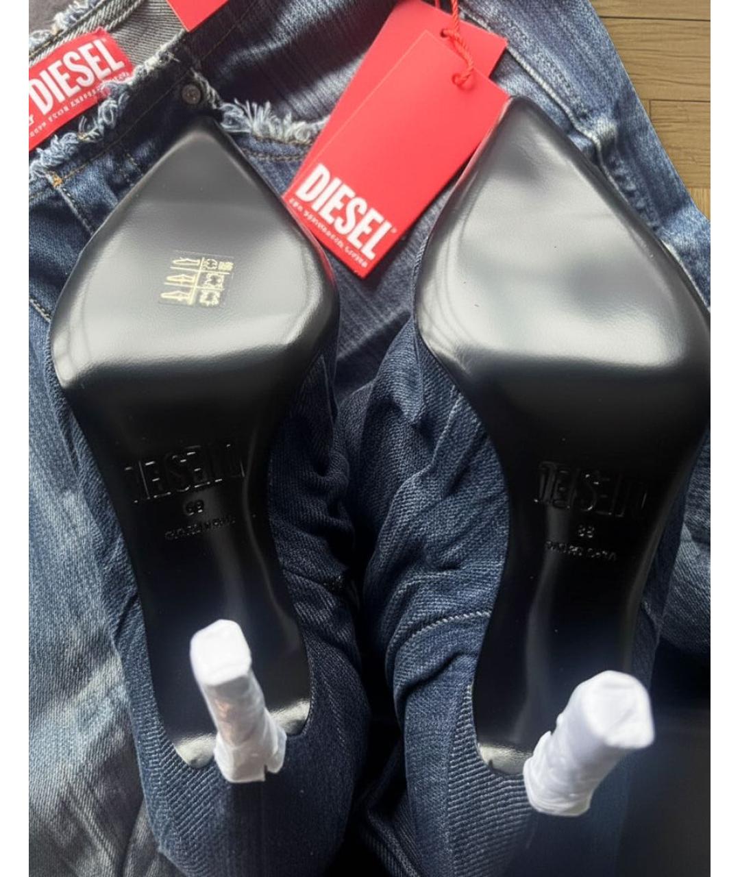 DIESEL Темно-синие текстильные ботфорты, фото 3