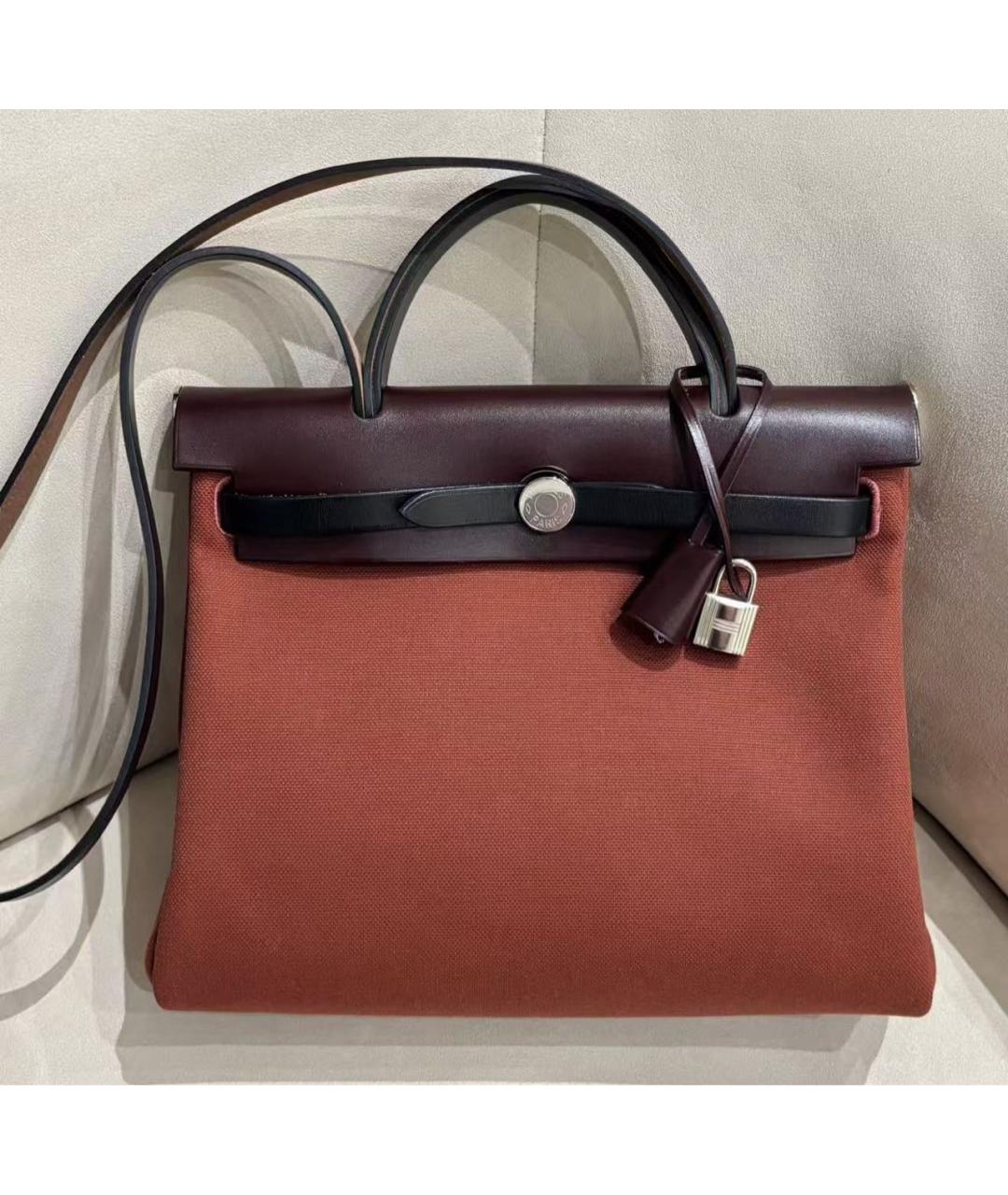 HERMES Бордовая кожаная сумка через плечо, фото 4