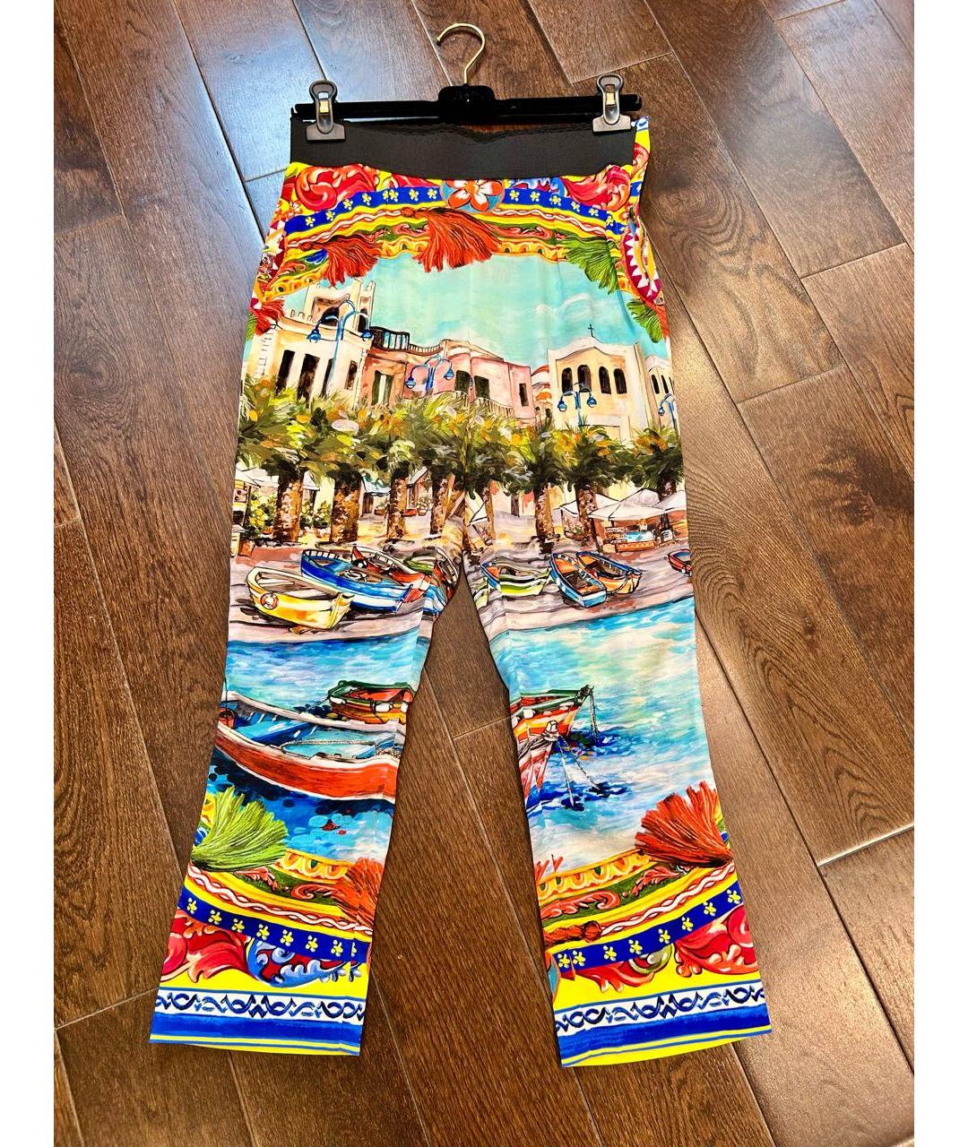 DOLCE&GABBANA Мульти шелковые капри, фото 8
