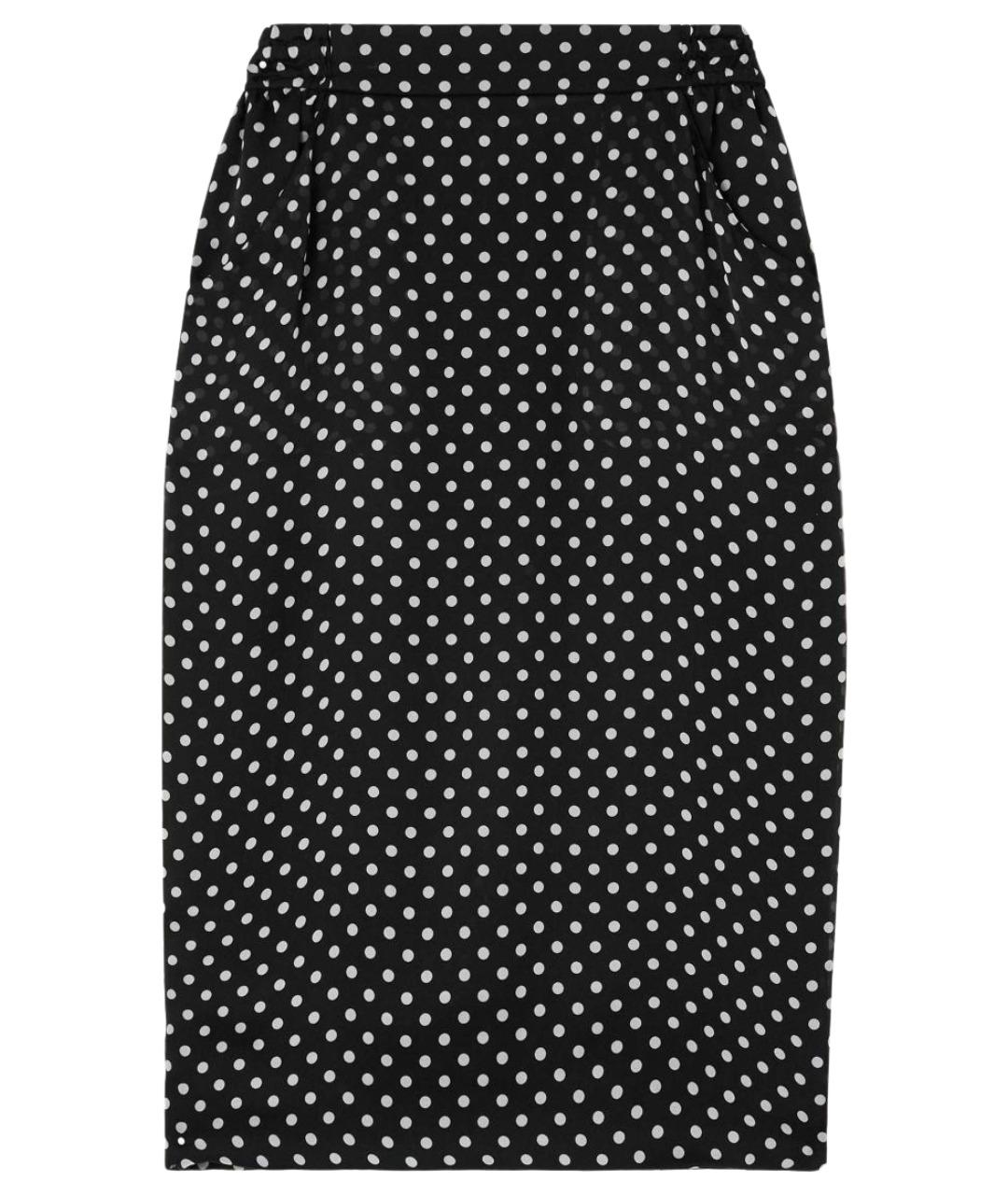 SAINT LAURENT Черная шелковая юбка миди, фото 1