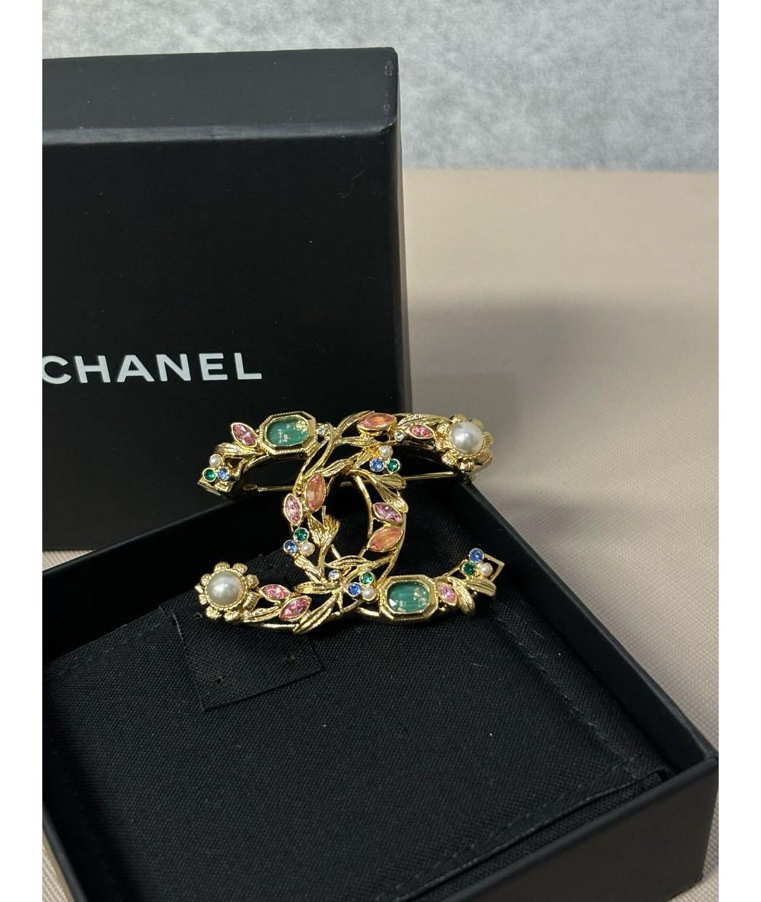 CHANEL Золотая металлическая булавка / брошь, фото 3