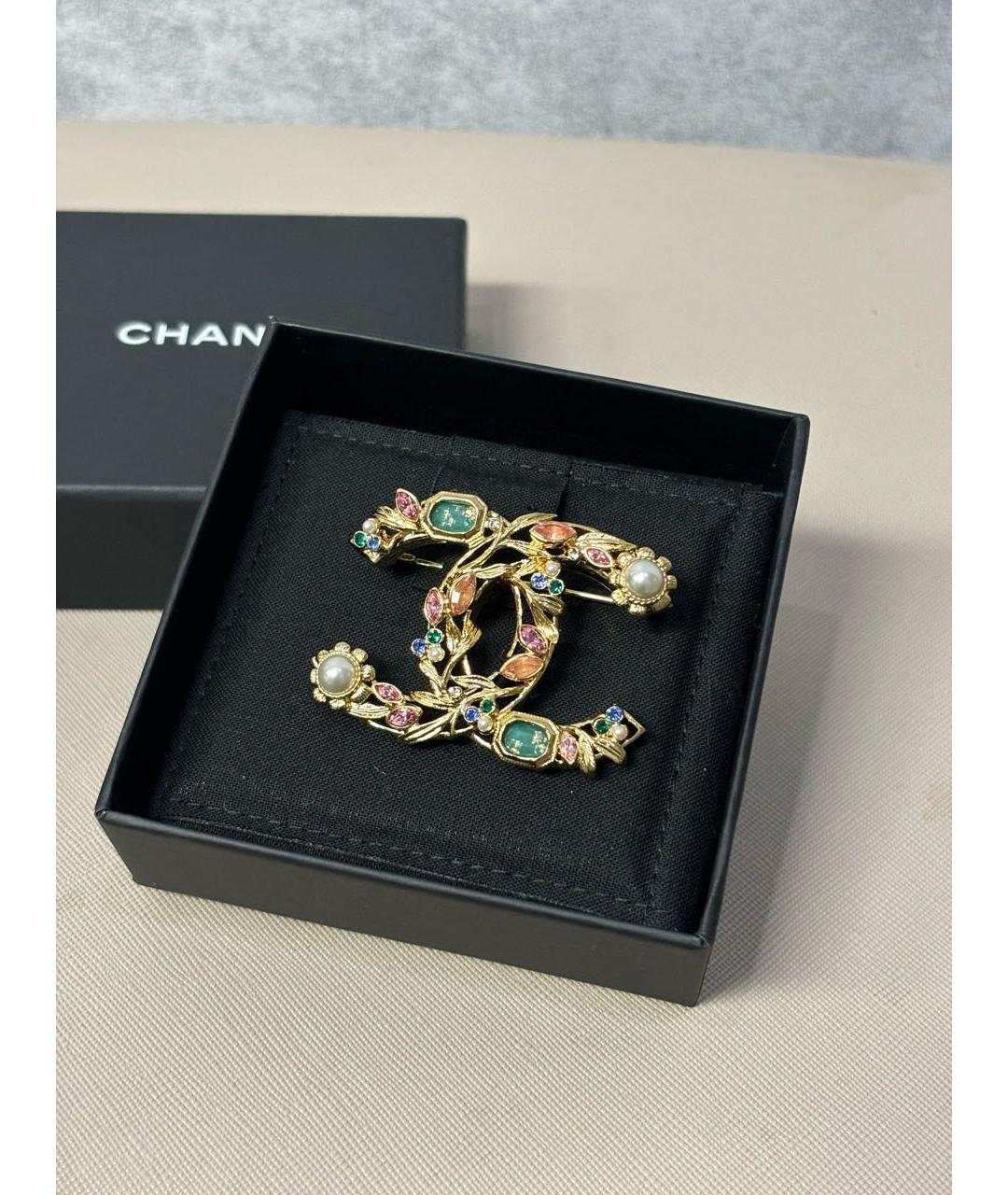 CHANEL Золотая металлическая булавка / брошь, фото 7