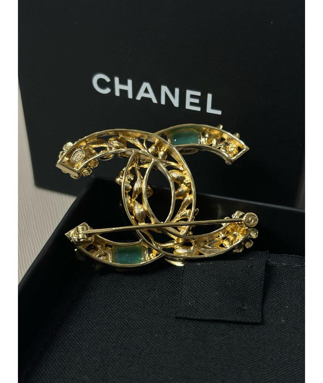 CHANEL Золотая металлическая булавка / брошь, фото 6