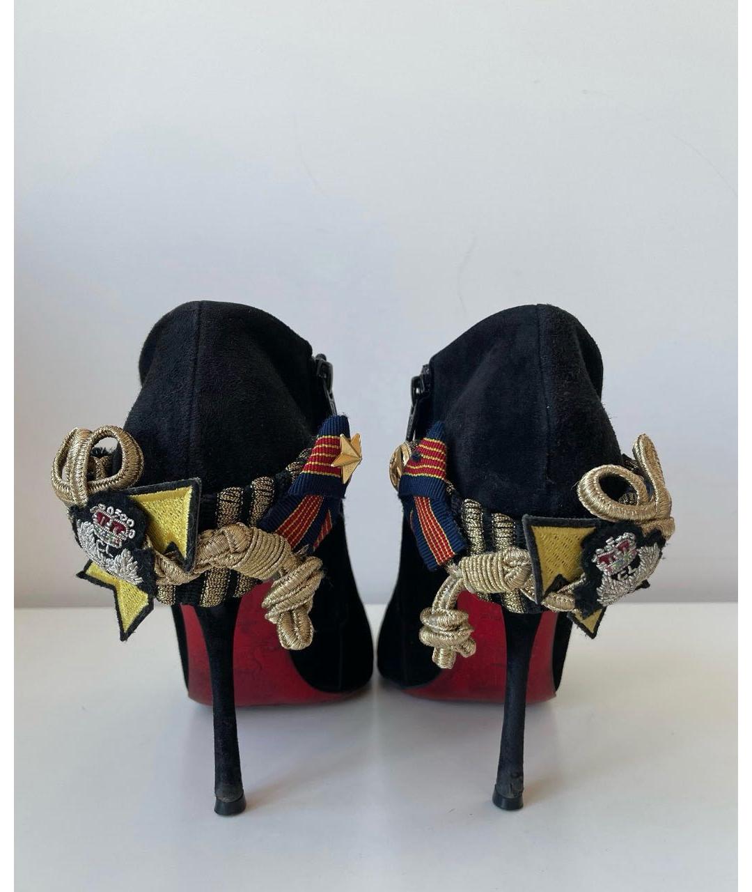 CHRISTIAN LOUBOUTIN Черные замшевые ботильоны, фото 2