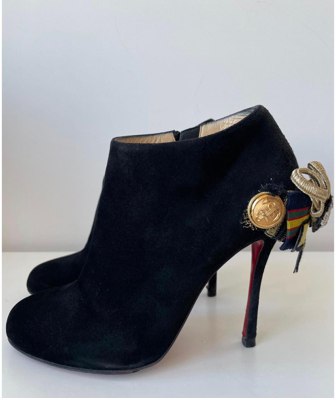 CHRISTIAN LOUBOUTIN Черные замшевые ботильоны, фото 9