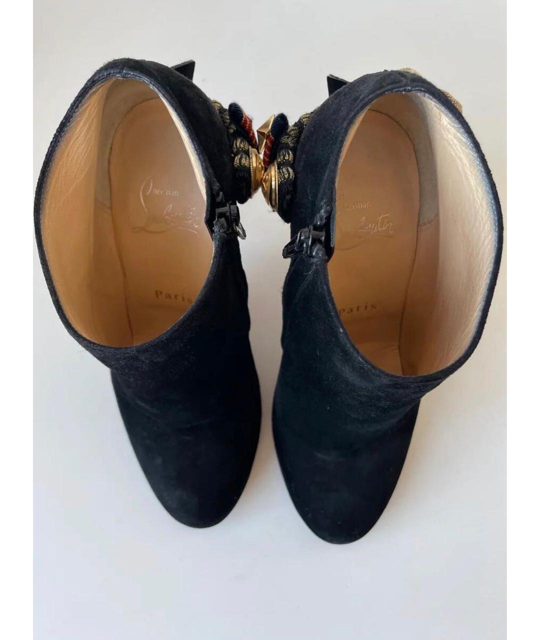 CHRISTIAN LOUBOUTIN Черные замшевые ботильоны, фото 5
