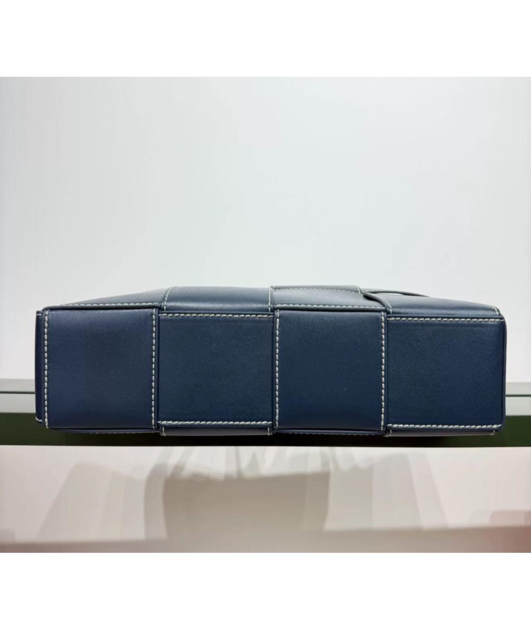 BOTTEGA VENETA Темно-синяя кожаная сумка тоут, фото 7