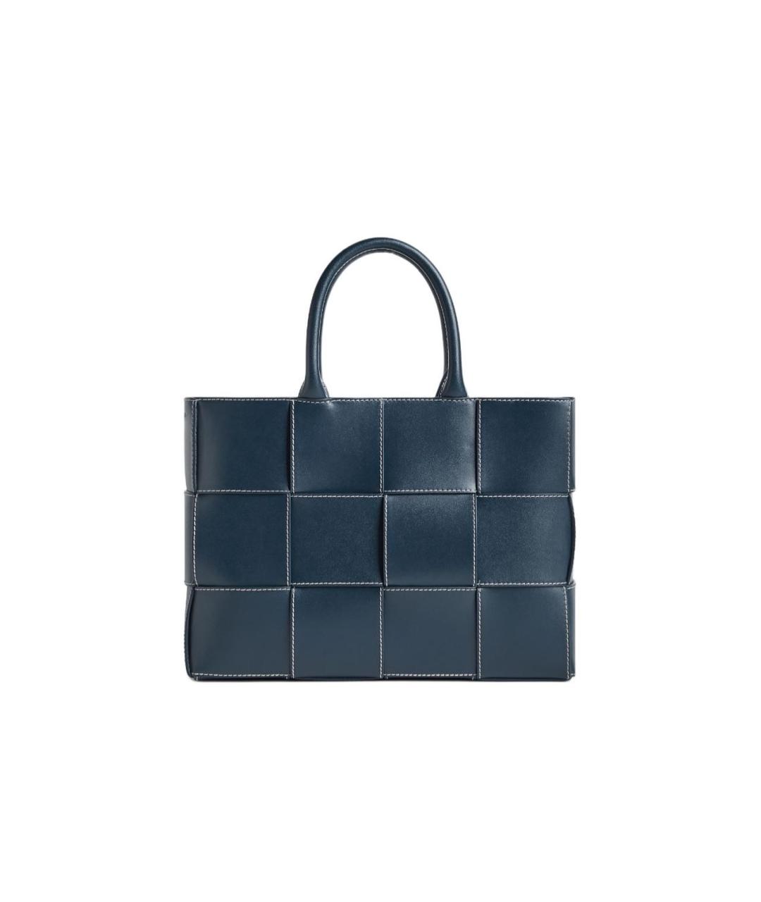 BOTTEGA VENETA Темно-синяя кожаная сумка тоут, фото 1