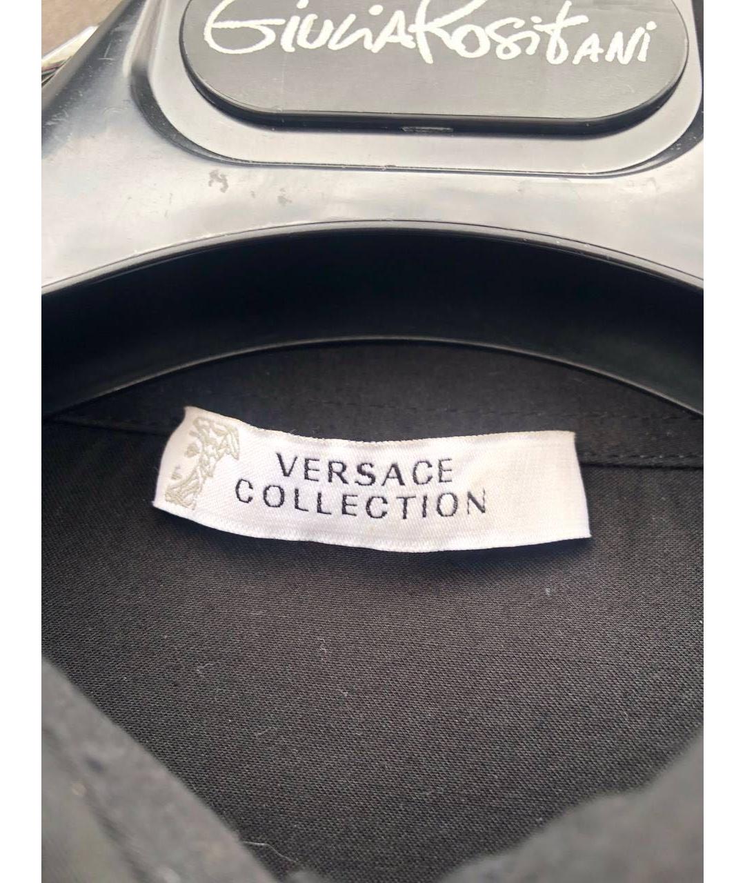 VERSACE COLLECTION Черная хлопко-эластановая рубашка, фото 3