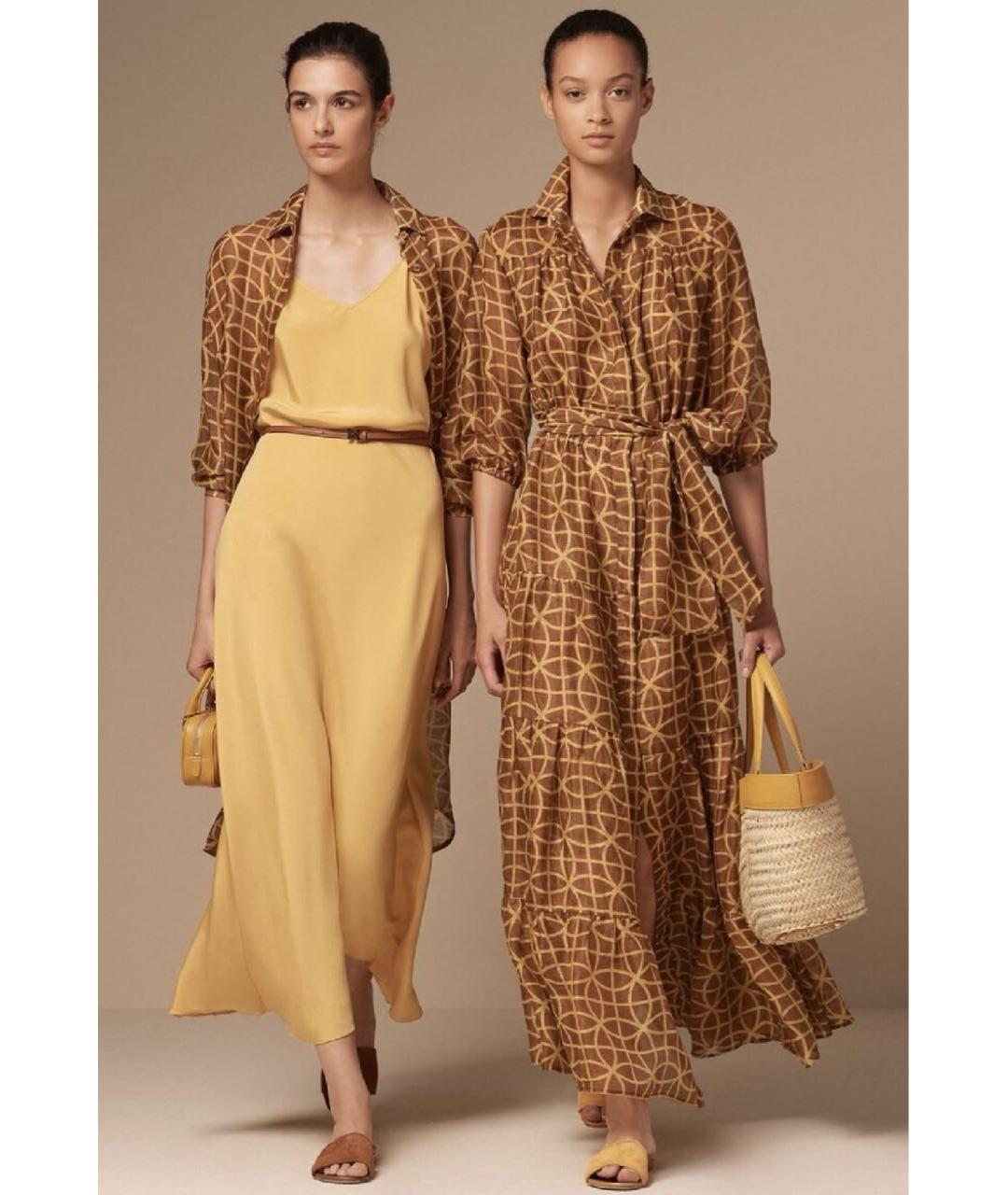 KITON Коричневое льняное повседневное платье, фото 6