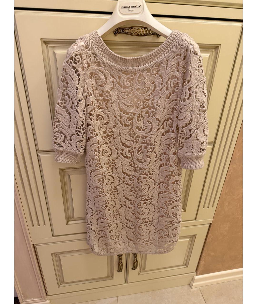 ERMANNO SCERVINO Бежевое шерстяное повседневное платье, фото 2