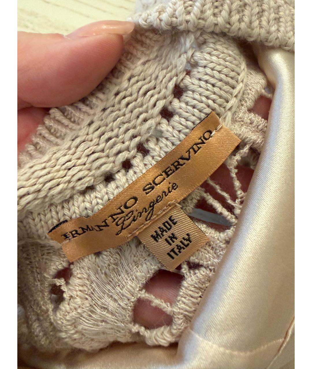 ERMANNO SCERVINO Бежевое шерстяное повседневное платье, фото 4