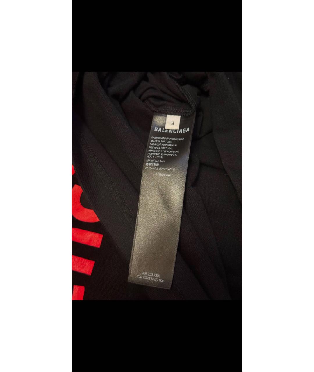 BALENCIAGA Черная футболка, фото 5