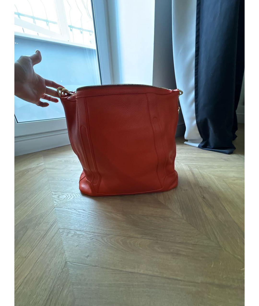 BALLY Оранжевая кожаная сумка на плечо, фото 3