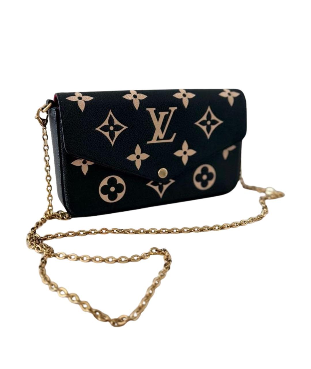 LOUIS VUITTON Антрацитовая кожаная сумка через плечо, фото 1