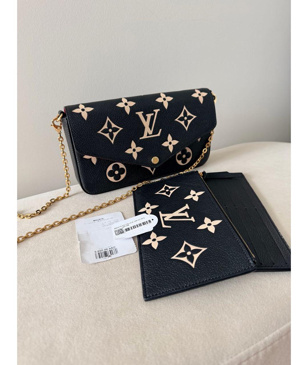LOUIS VUITTON Антрацитовая кожаная сумка через плечо, фото 7