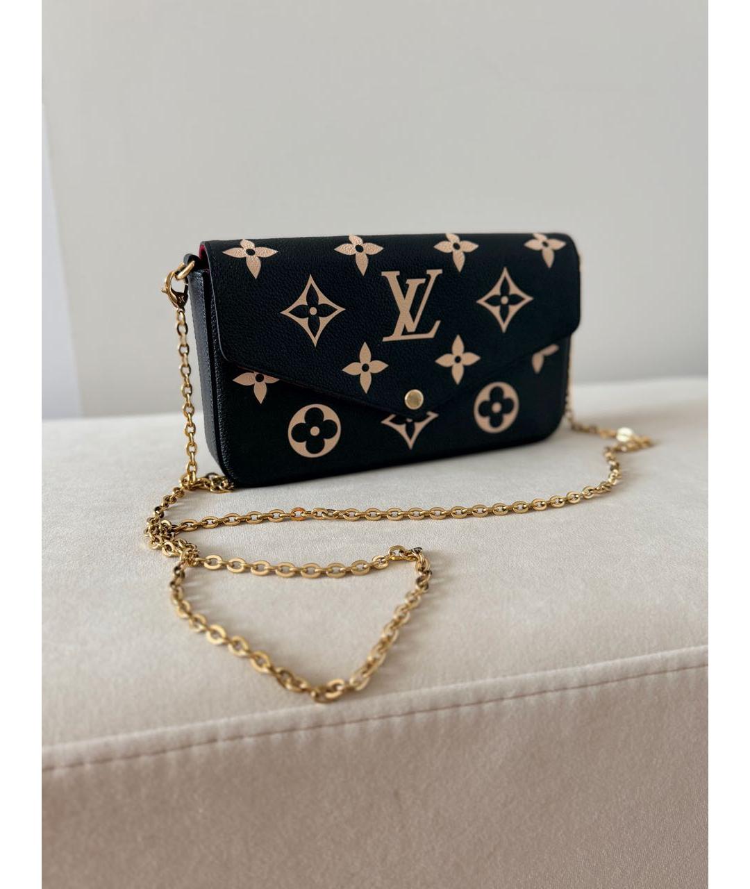 LOUIS VUITTON Антрацитовая кожаная сумка через плечо, фото 8