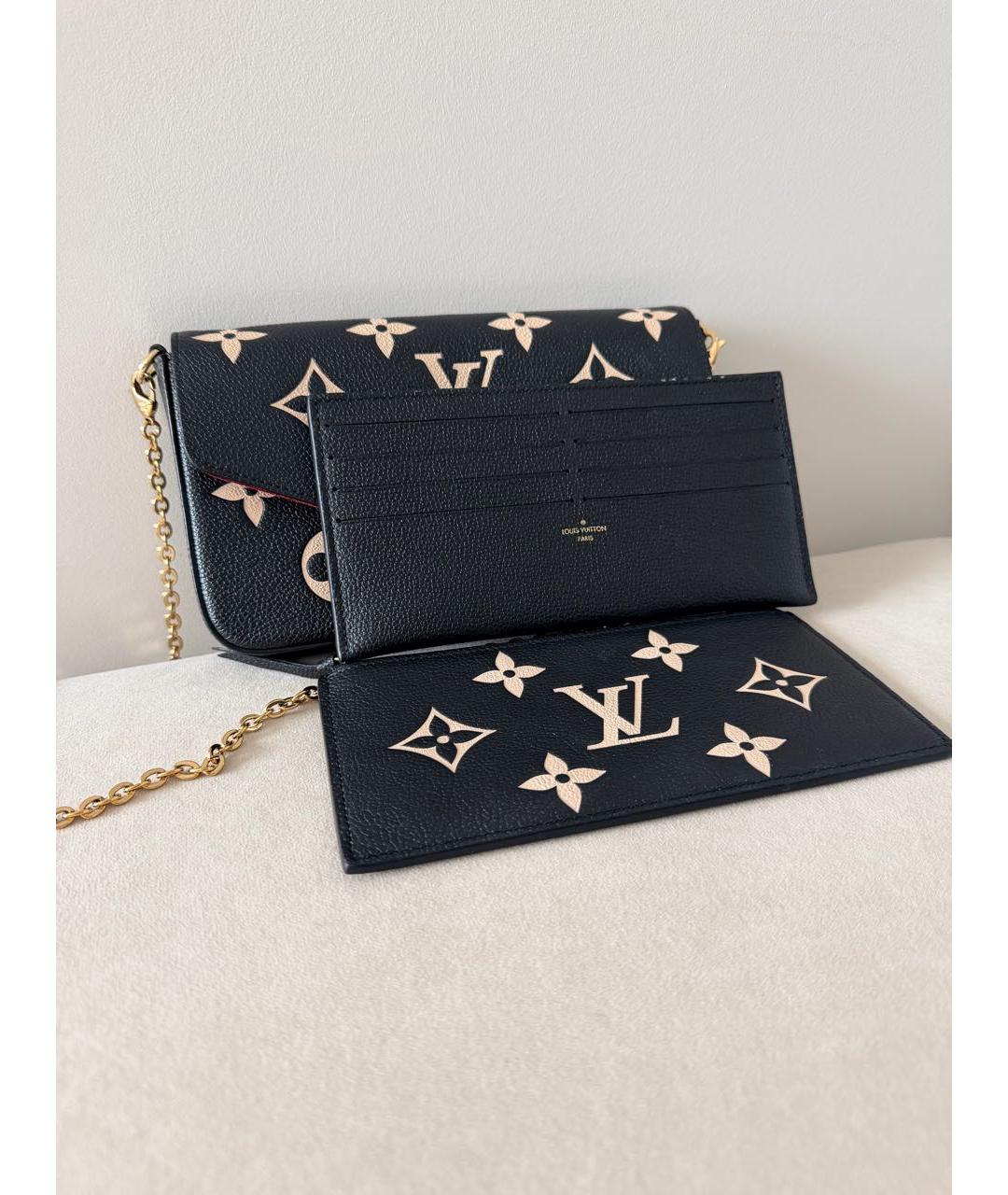 LOUIS VUITTON Антрацитовая кожаная сумка через плечо, фото 3