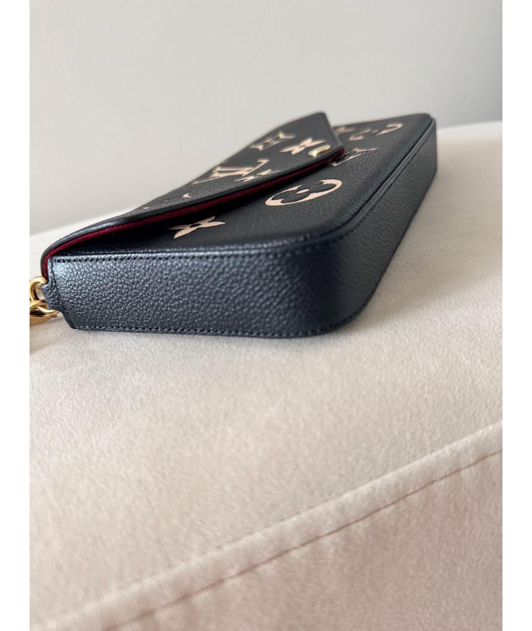 LOUIS VUITTON Антрацитовая кожаная сумка через плечо, фото 5