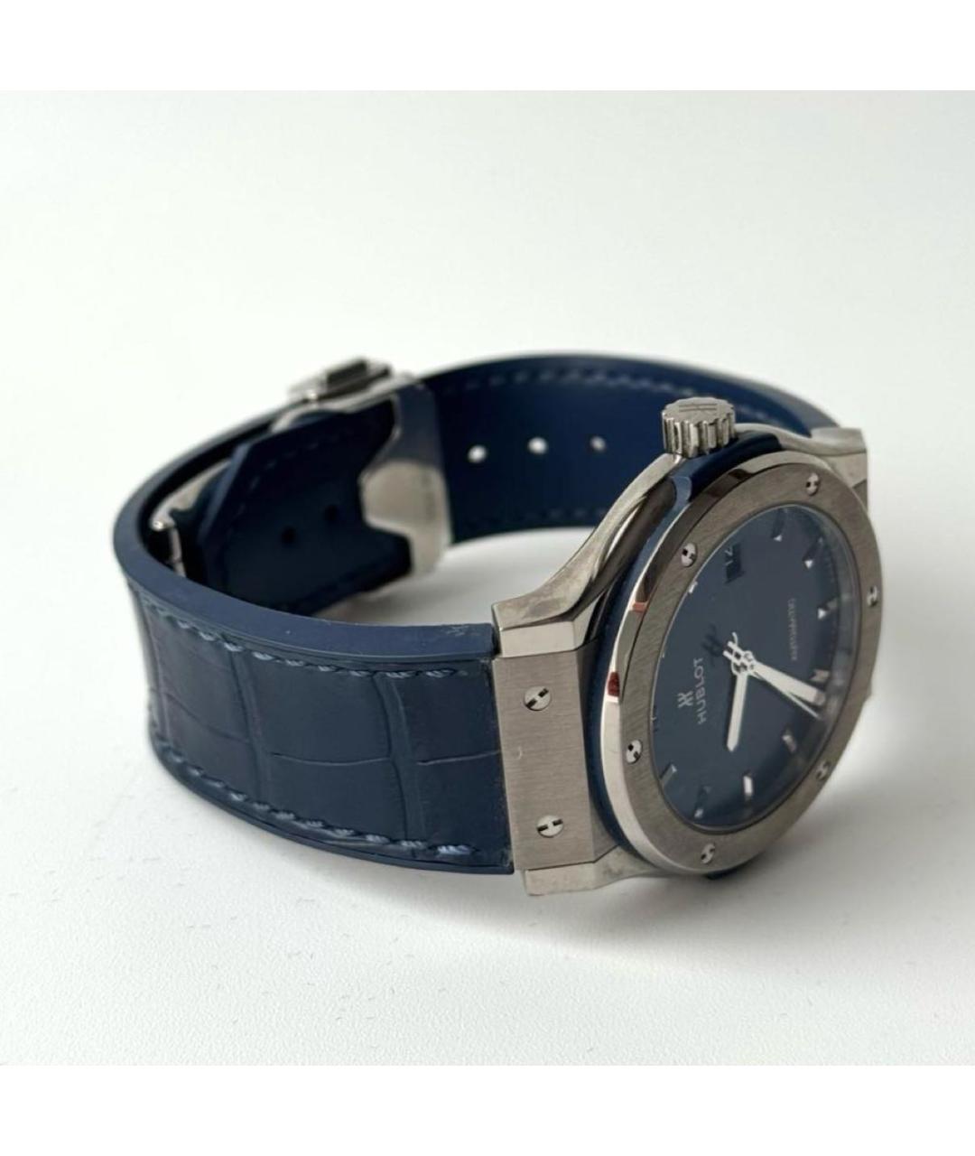 HUBLOT Темно-синие титановые часы, фото 5