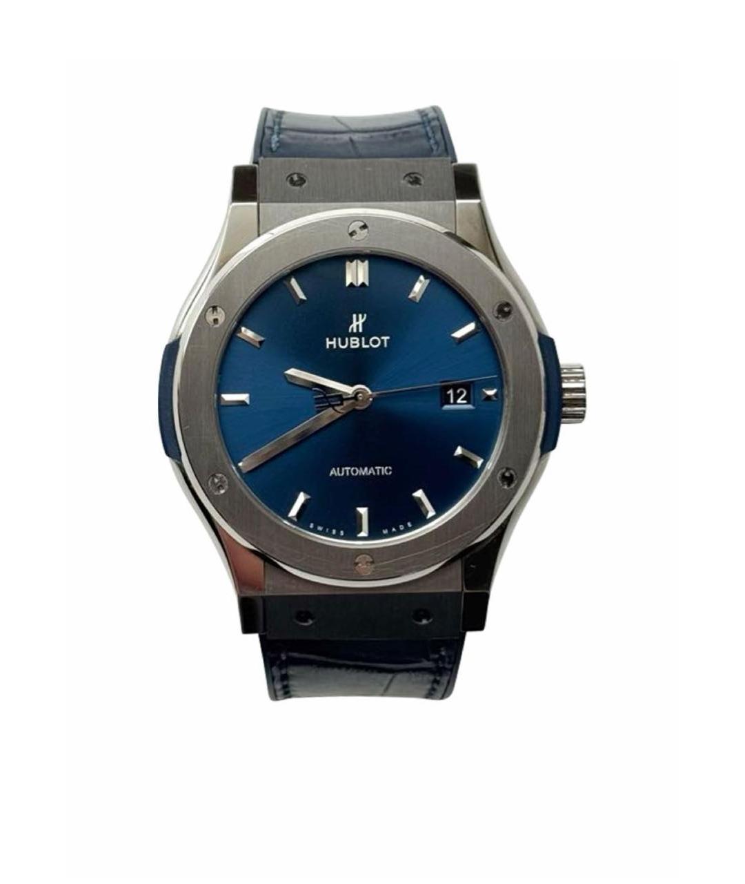 HUBLOT Темно-синие титановые часы, фото 1