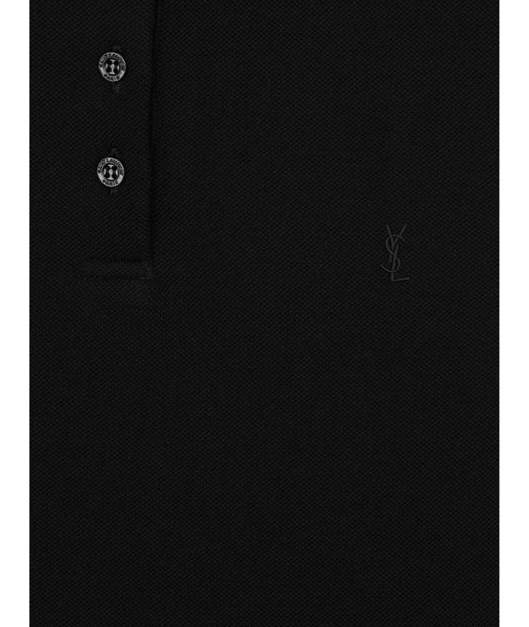 SAINT LAURENT Черная хлопковая майка, фото 2