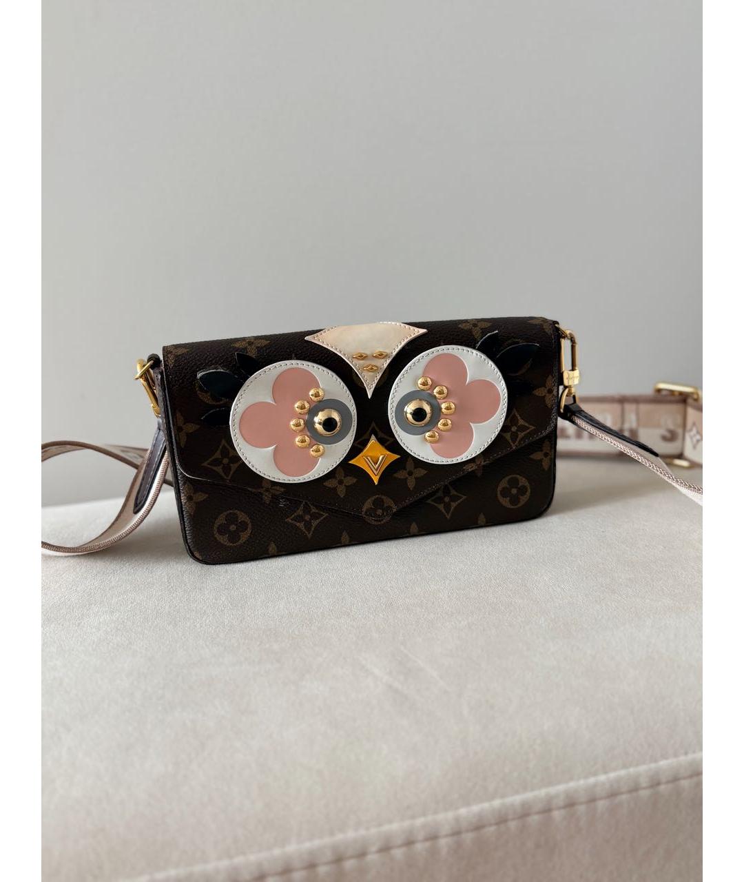 LOUIS VUITTON Коричневая сумка через плечо из искусственной кожи, фото 9