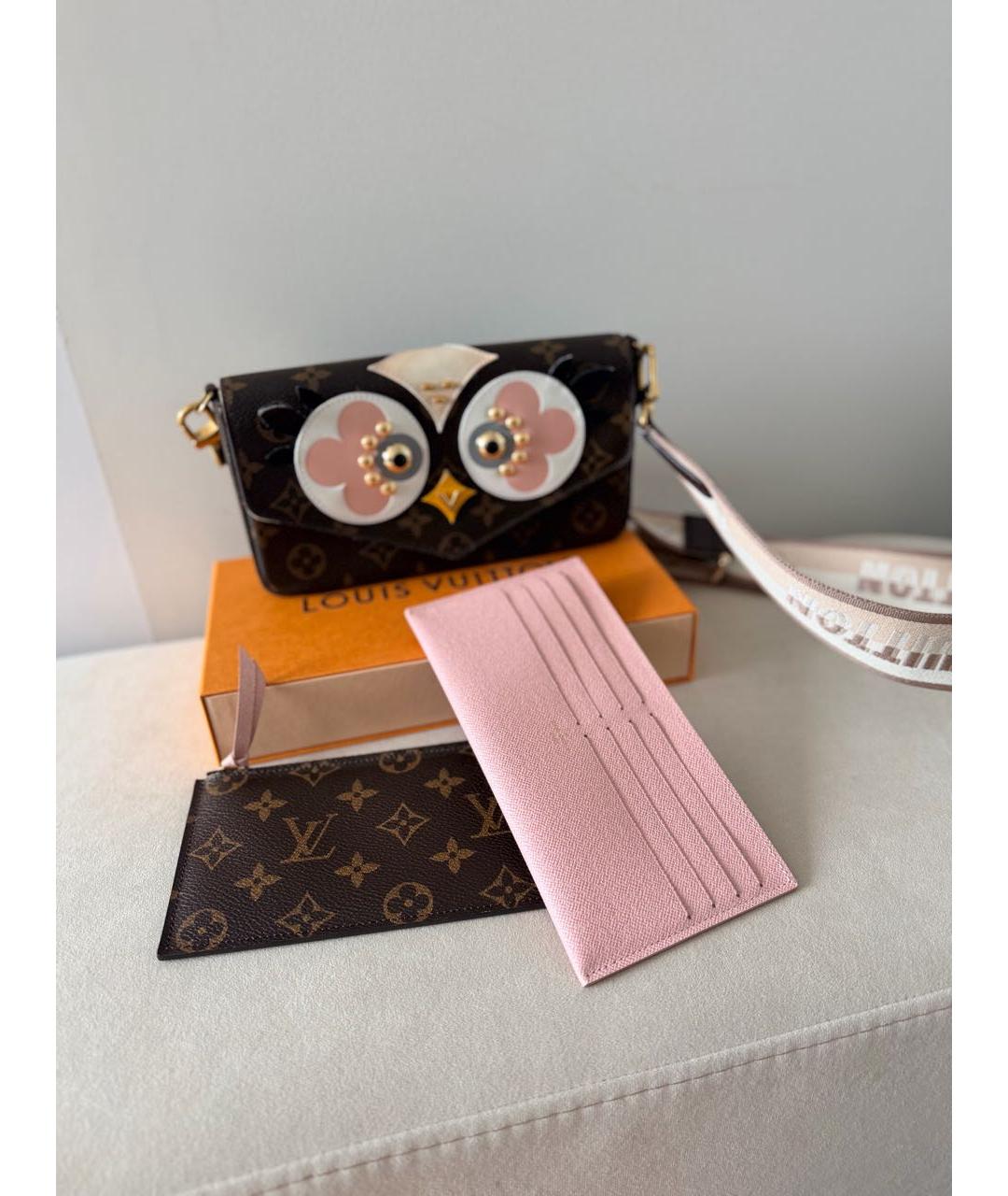 LOUIS VUITTON Коричневая сумка через плечо из искусственной кожи, фото 4