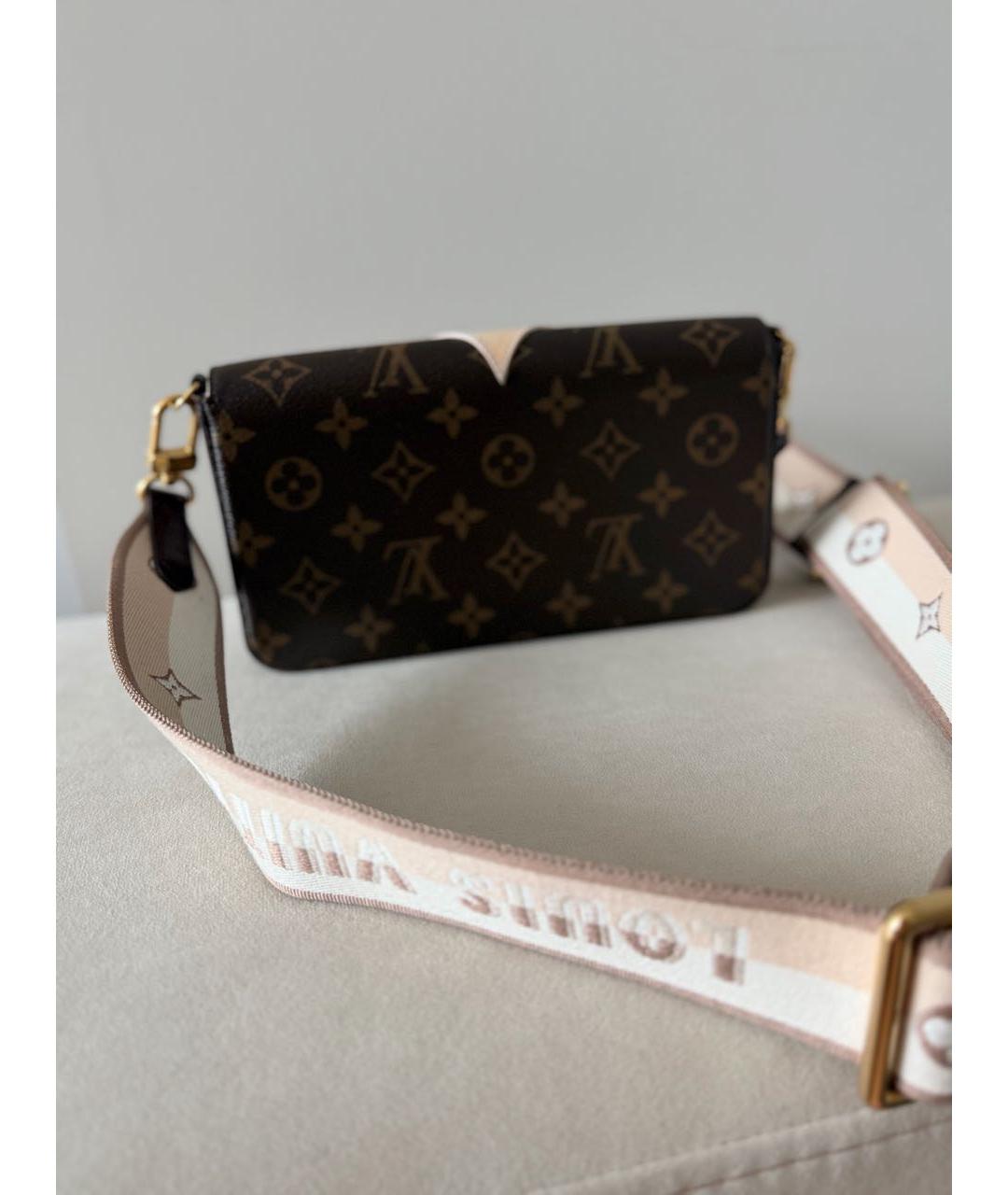 LOUIS VUITTON Коричневая сумка через плечо из искусственной кожи, фото 2