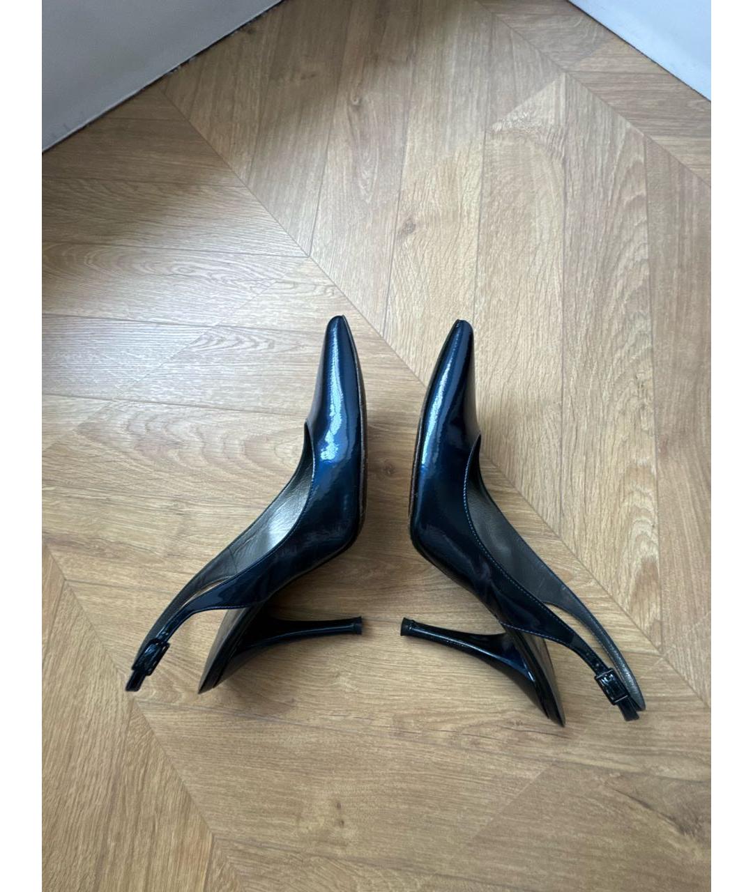 STUART WEITZMAN Темно-синие туфли из лакированной кожи, фото 6