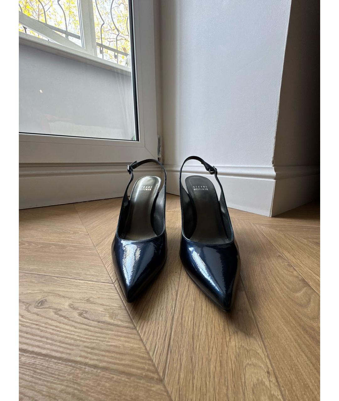 STUART WEITZMAN Темно-синие туфли из лакированной кожи, фото 2