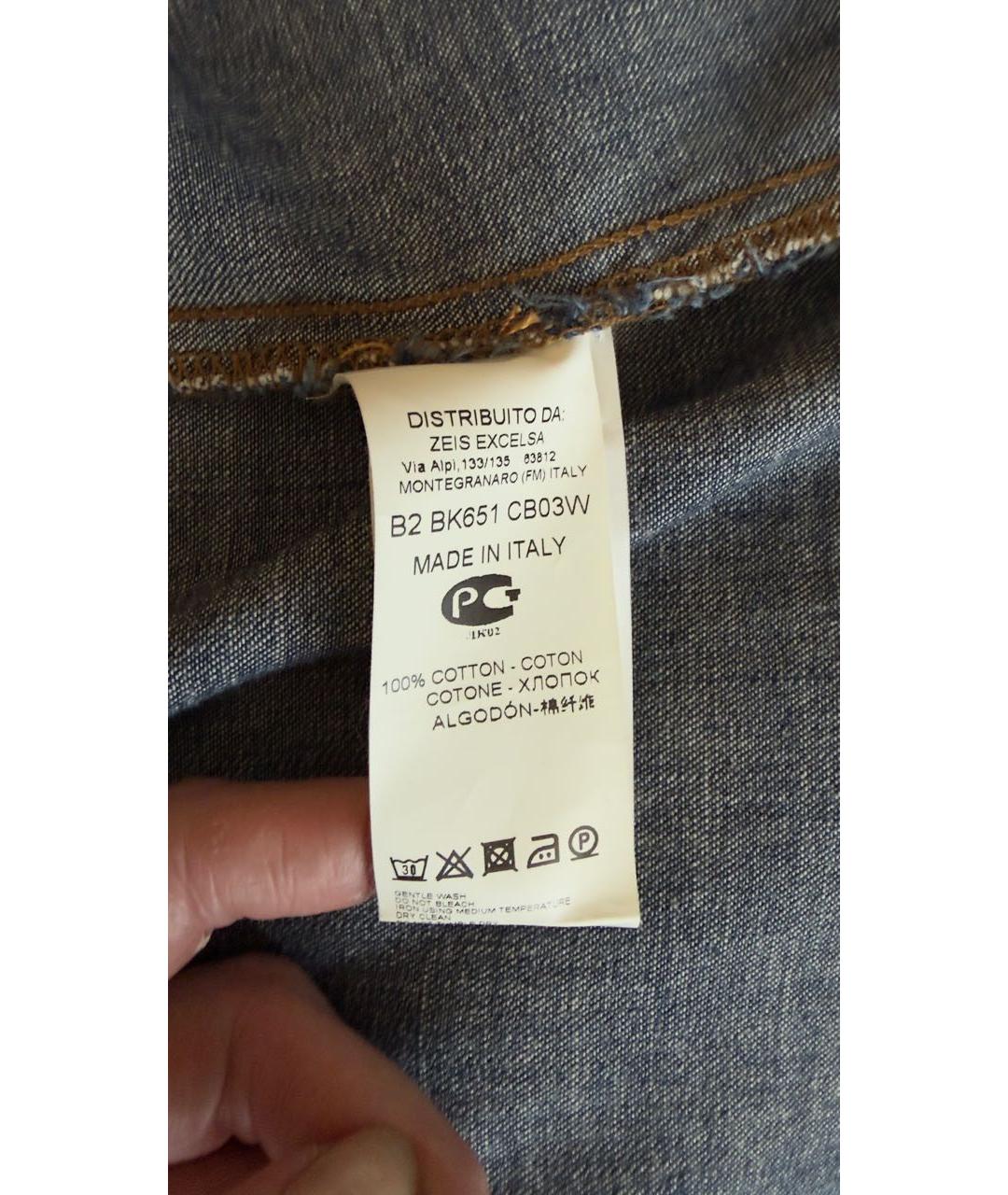 BIKKEMBERGS Синяя хлопковая кэжуал рубашка, фото 4