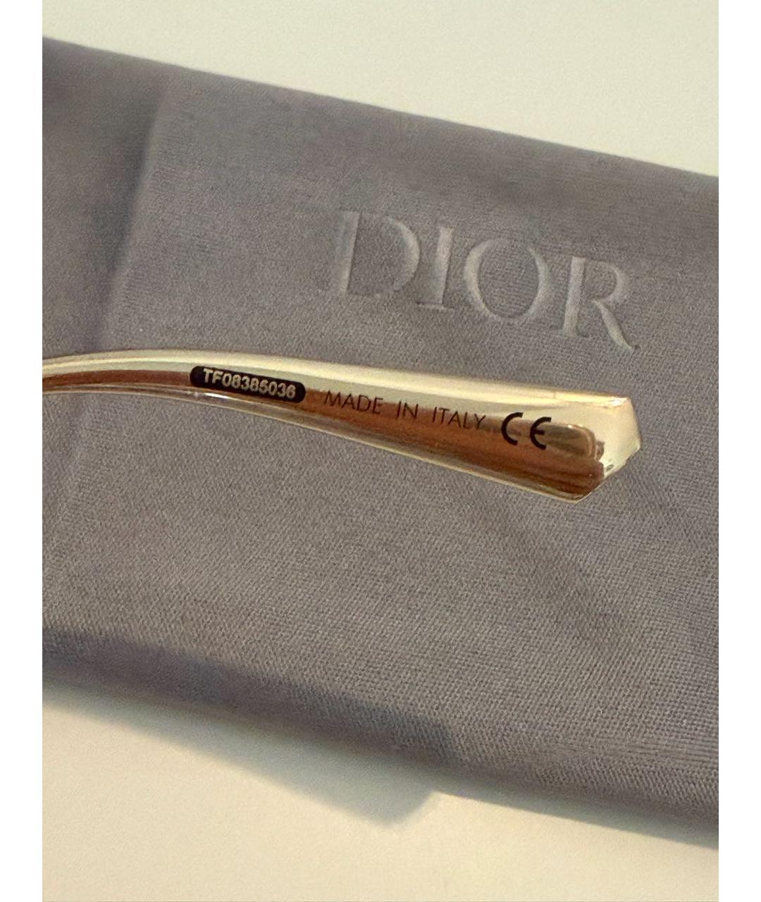 CHRISTIAN DIOR Коричневые металлические солнцезащитные очки, фото 5