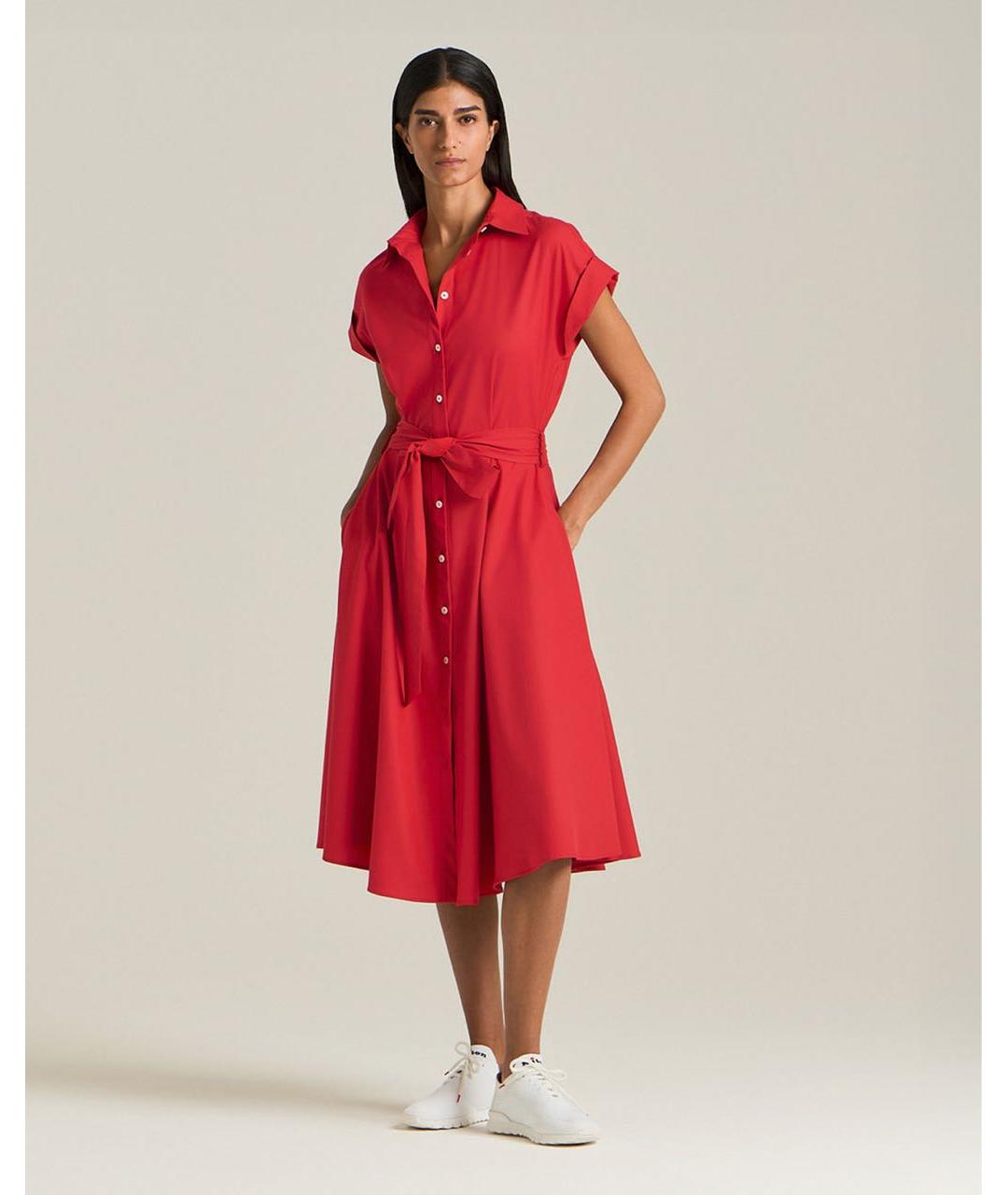 KITON Красное шелковое повседневное платье, фото 2
