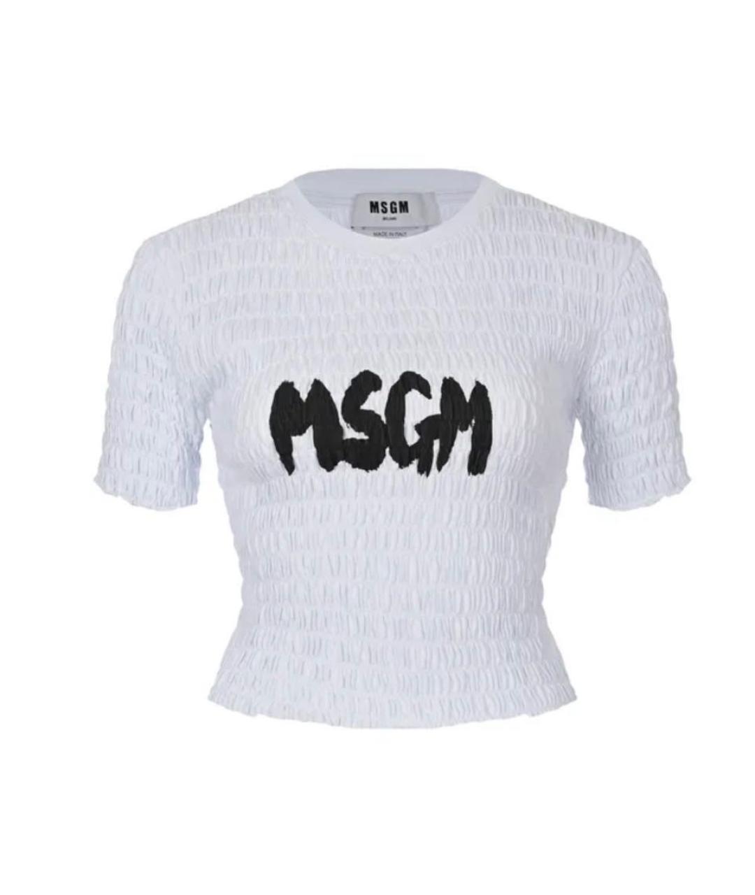 MSGM Белая хлопковая футболка, фото 1