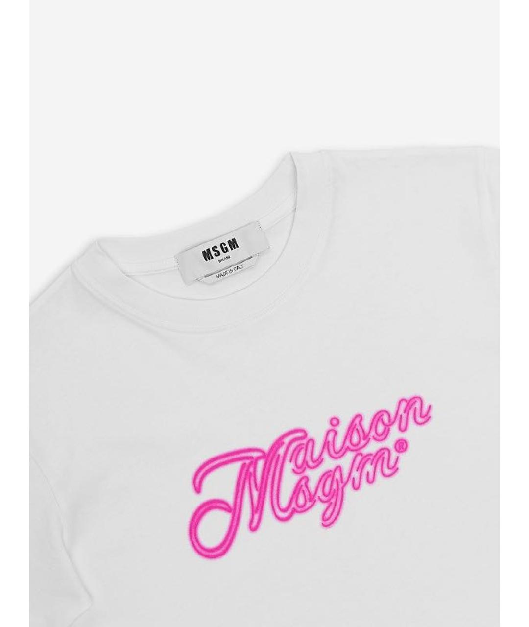 MSGM Белая хлопковая футболка, фото 3