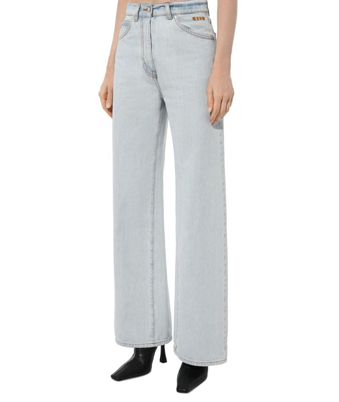 MSGM Голубые хлопковые прямые джинсы, фото 2