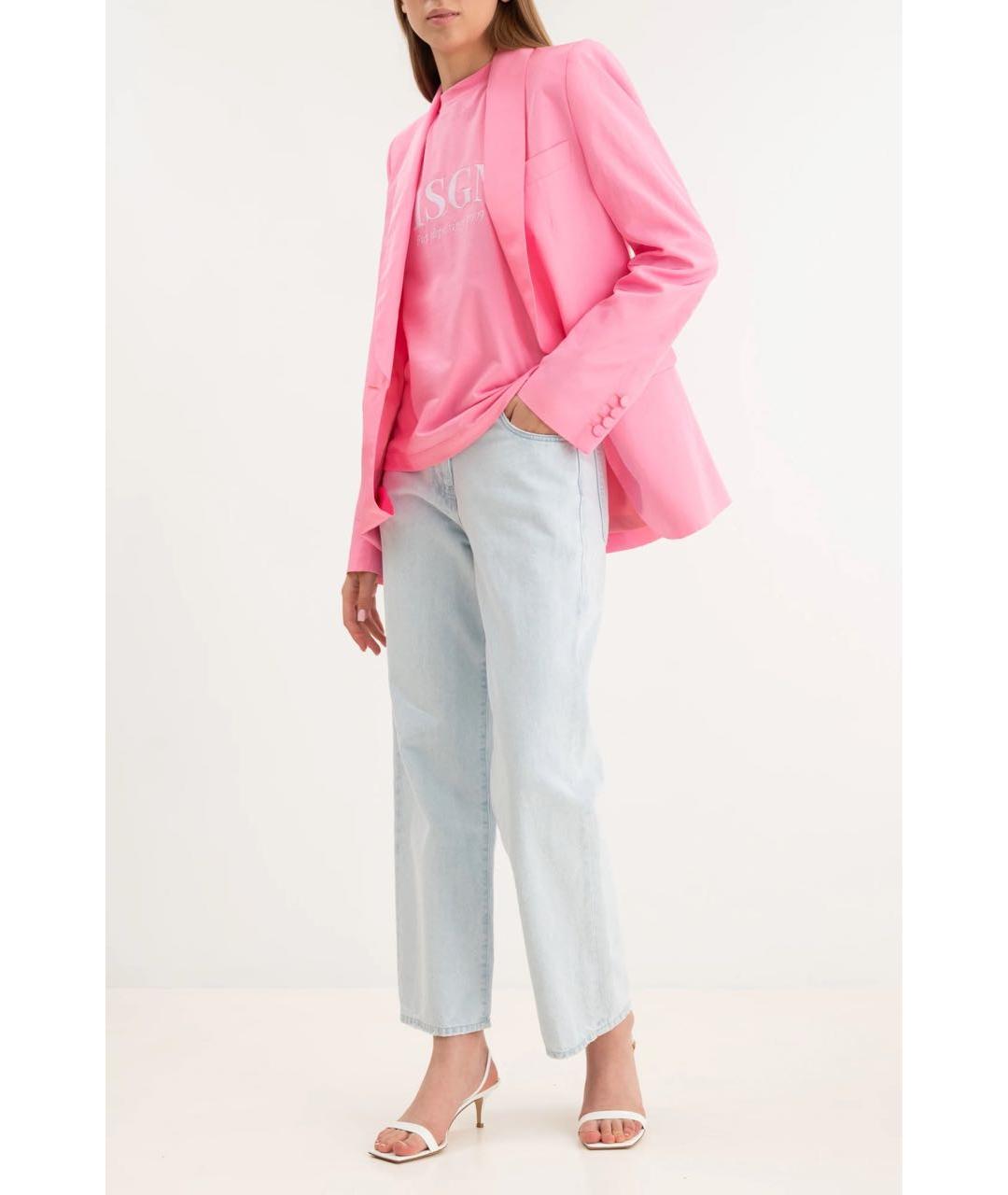 MSGM Голубые хлопковые прямые джинсы, фото 5