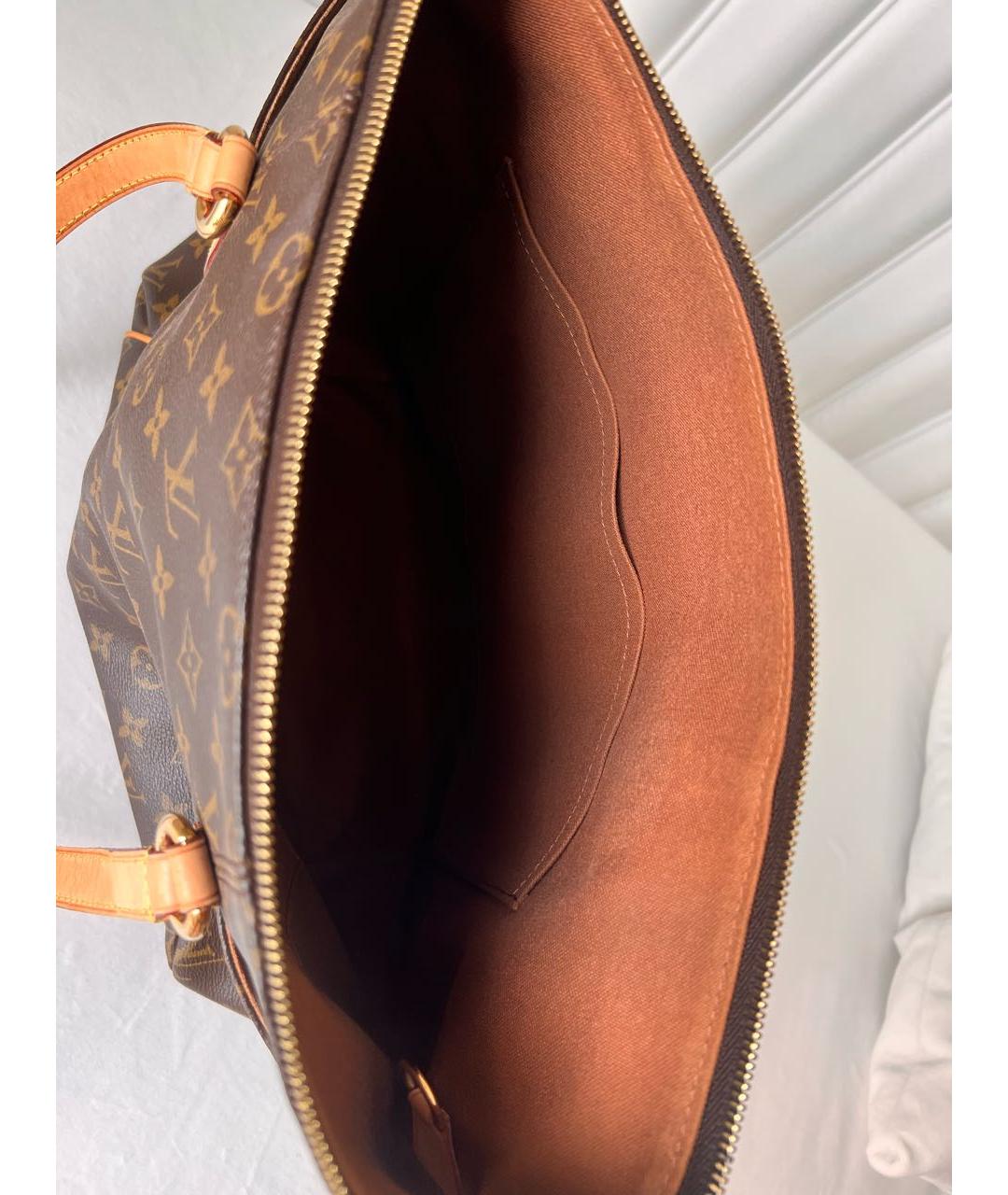 LOUIS VUITTON Коричневая сумка тоут из искусственной кожи, фото 5