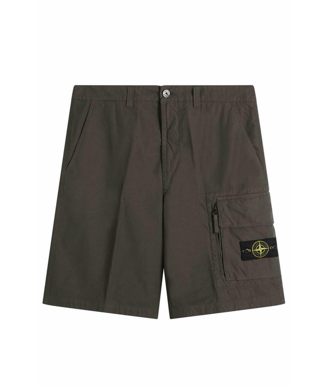 STONE ISLAND Зеленые хлопковые шорты, фото 1