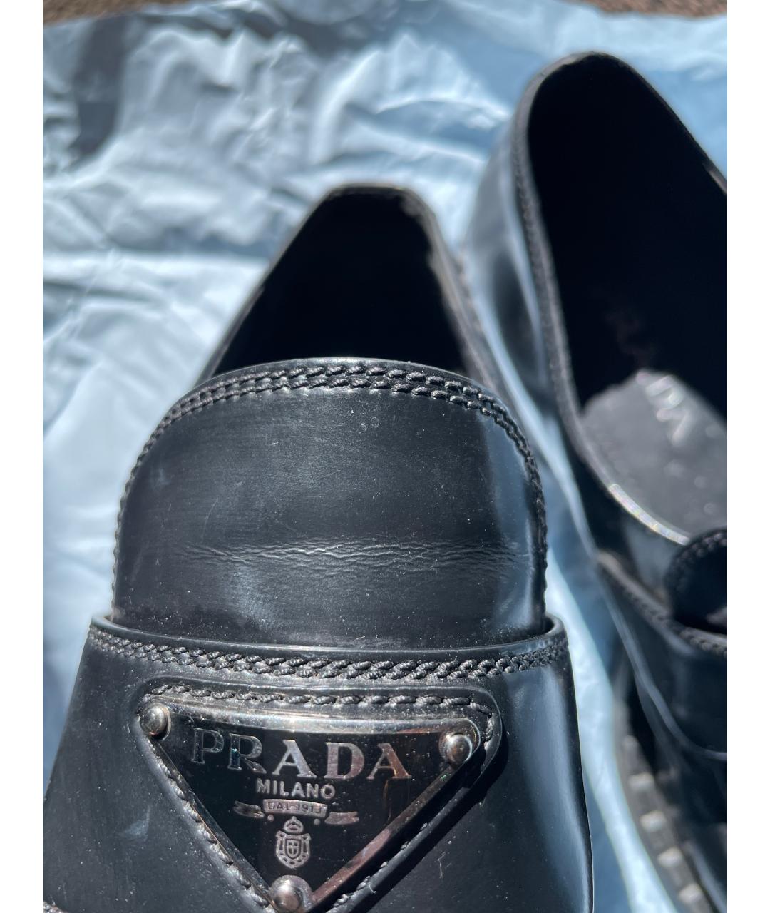 PRADA Черные кожаные лоферы, фото 9