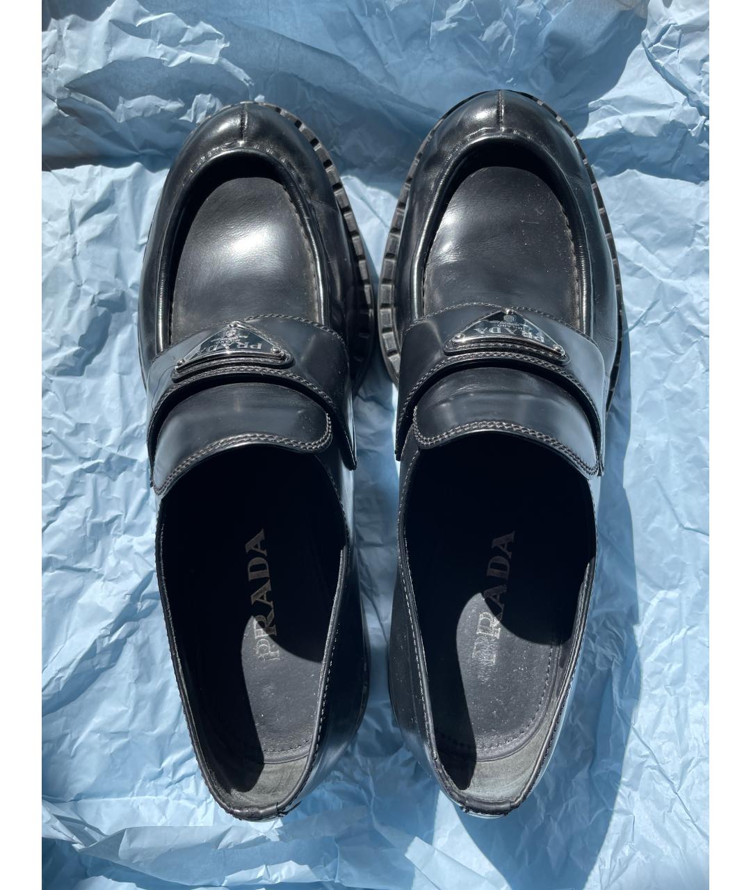 PRADA Черные кожаные лоферы, фото 3