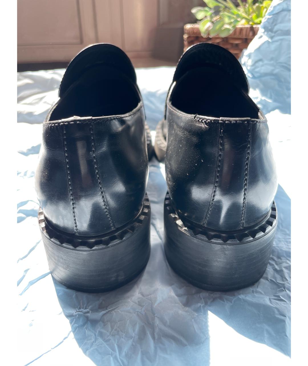 PRADA Черные кожаные лоферы, фото 4
