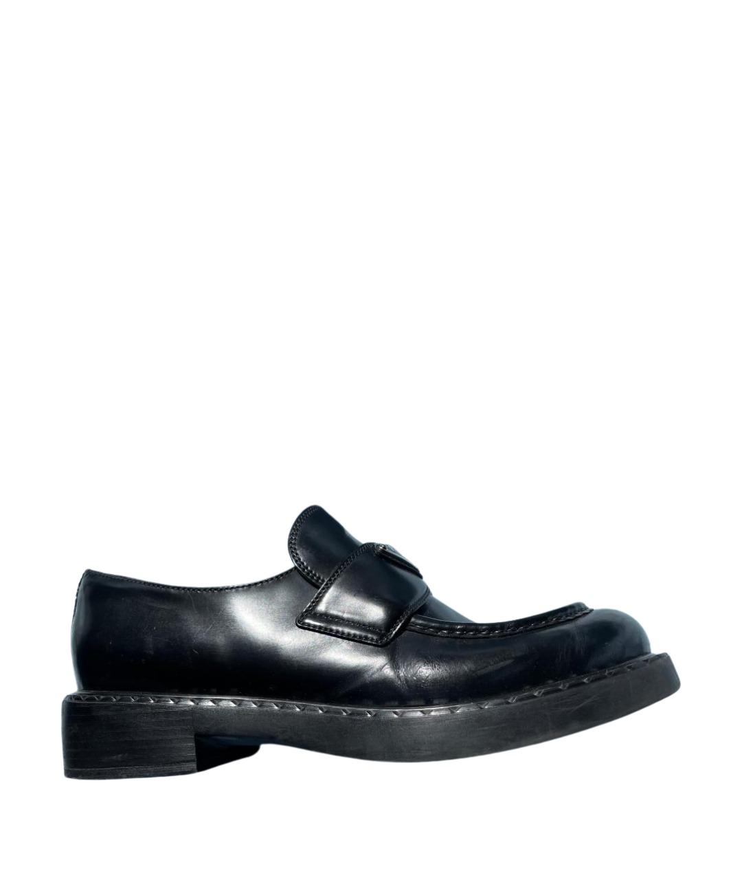PRADA Черные кожаные лоферы, фото 1